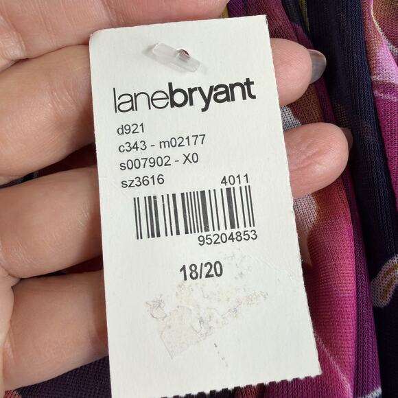 Lane Bryant Plus 2X 18/20 Faux Wrap Top 3/4 Kimono Sleeve Draped V-Neck Sheer - Picture 6 of 11